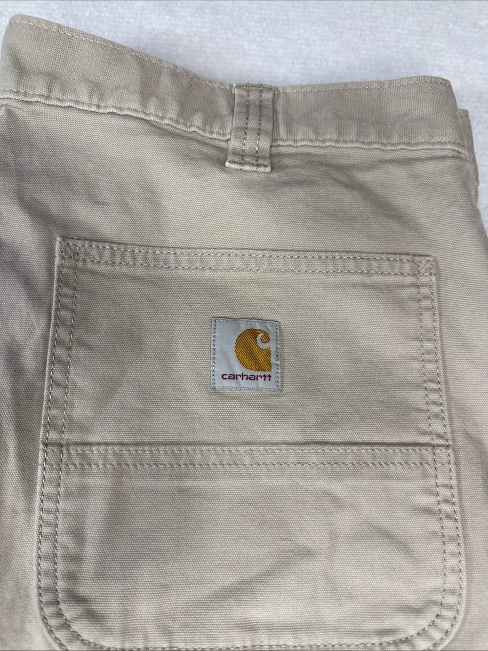 Carhartt Men's Cargo Shorts — Cream with Gold Patch